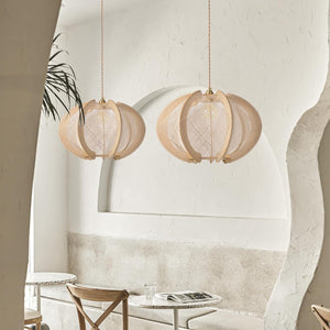 1 Light Pendant light natural ceiling light Wood chandelier light