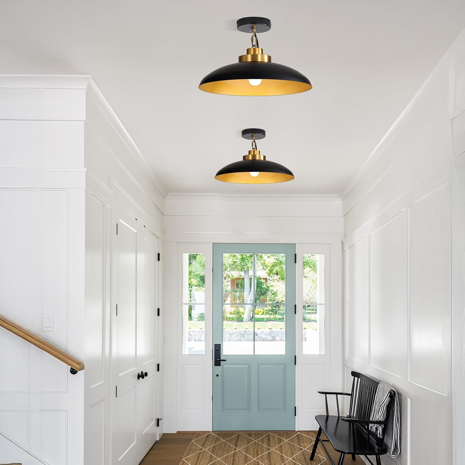 Farmhouse pendant light black and gold dining rooms light metal living rooms light