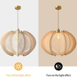 1 Light Pendant light natural ceiling light Wood chandelier light