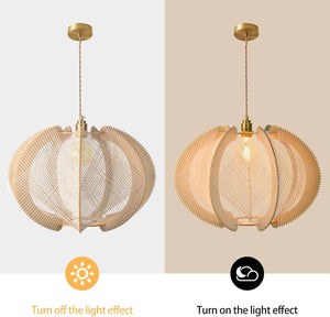 1 Light Pendant light natural ceiling light Wood chandelier light