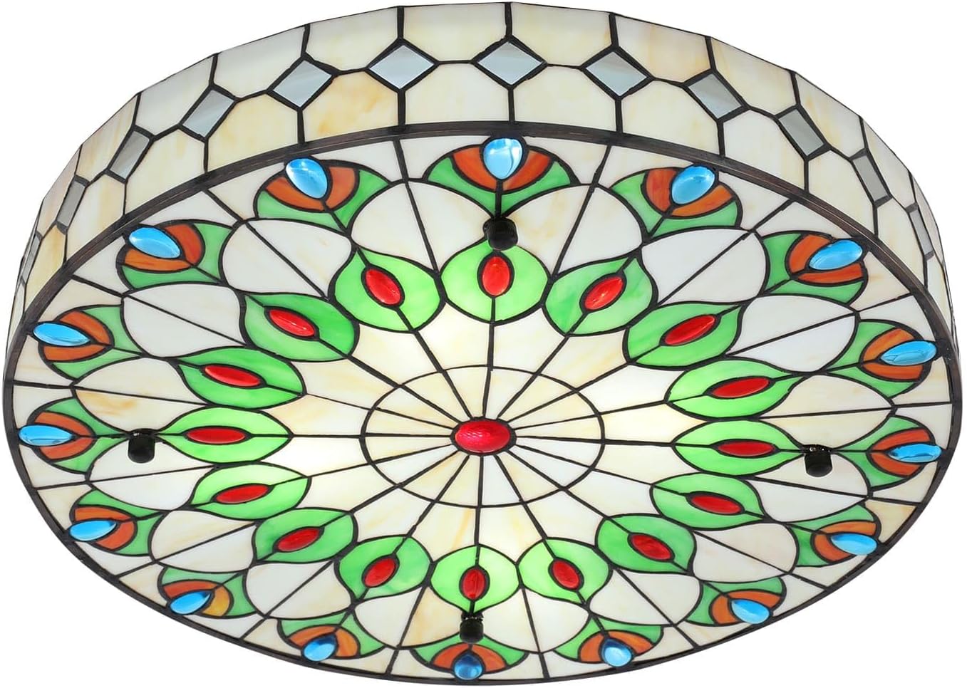 20inch vintage chandeliers light green, blue, red kitchen light glass ceiling light