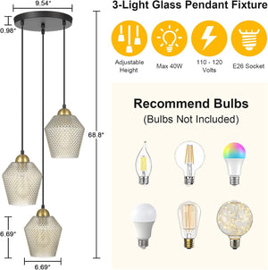 3-light hanging light cognac glass pendant lights glass decoration light