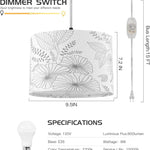 15 ft clear cord hanging light flower pendant light linen fabric kitchen island light