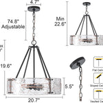 20.7 inch modern pendant light matte black dining room light glass, metal entryway light