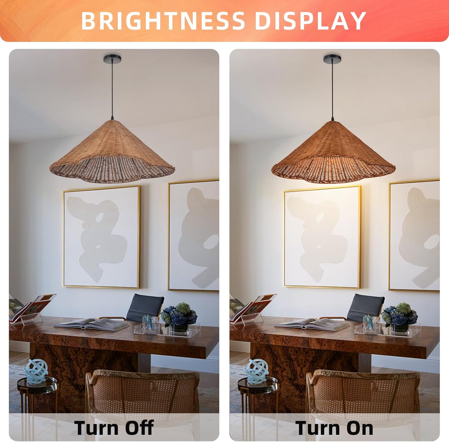 1 light pendant light coffee chandelier light rattan farmhouse light
