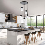 5-light hanging light black chandelier light metal pendant light