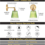 Set of 2 wall light green kitchen light brass, glass, iron island light