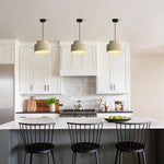 1-light pendant lights cream yellow kitchen island light resin, metal hanging lights