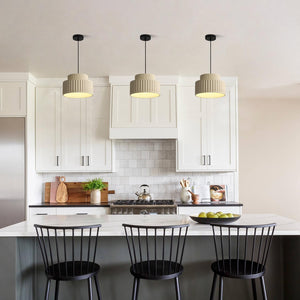 1-light pendant lights cream yellow kitchen island light resin, metal hanging lights