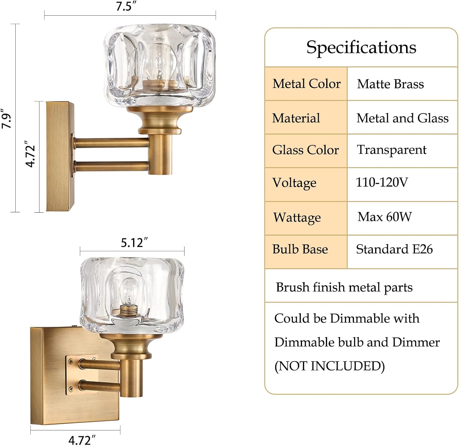 Antique vanity light brass bathroom light metal wall light