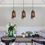 3 Pack bedroom light black and gold pendant light metal fixture light