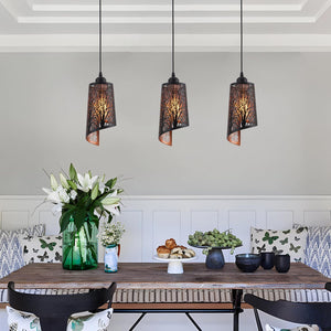 3 Pack bedroom light black and gold pendant light metal fixture light