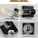 Led vanity light black wall light metal, crystal kitchen light