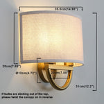 2-light vanity light linen mount light fabric wall light
