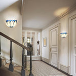 12 inches wide hallway light blue&white stairway light glass wall light
