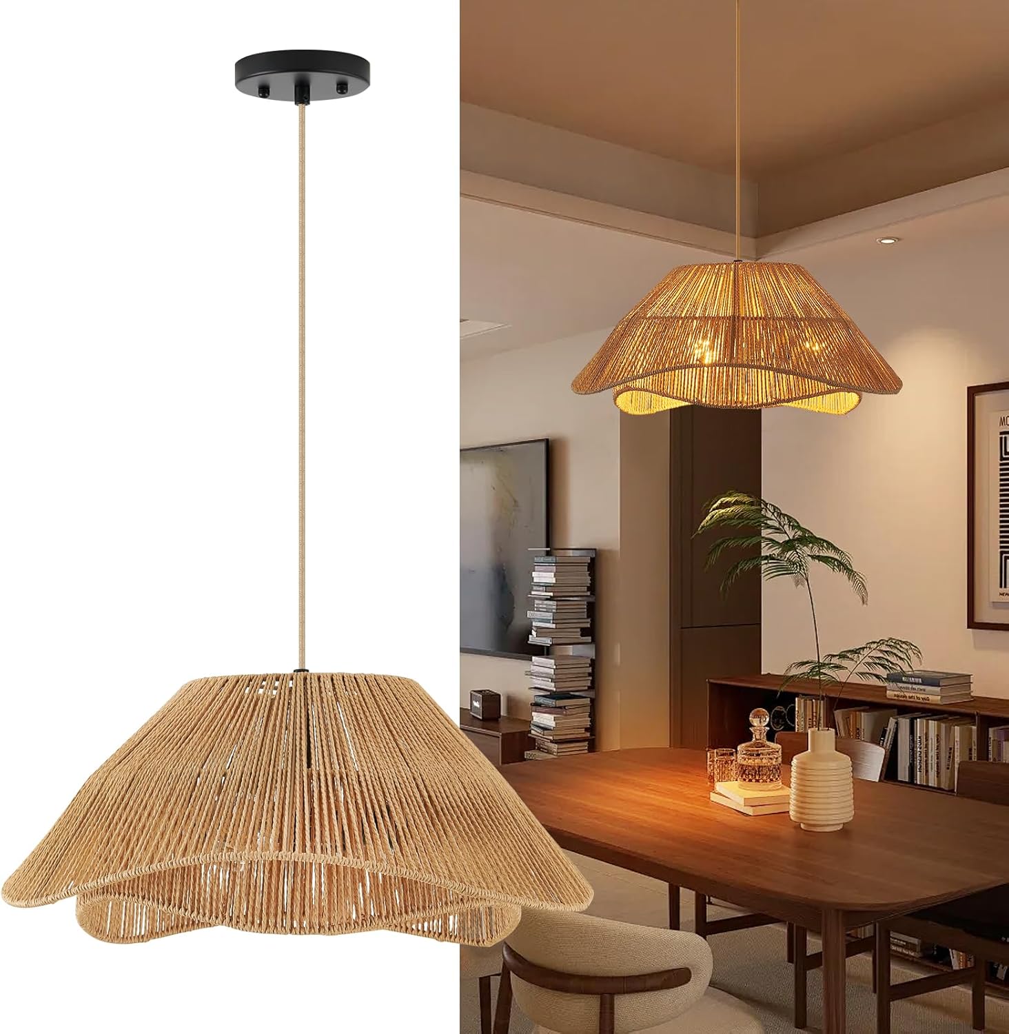 3-light fixture light brown chandelier light rattan, metal hallway light