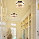 Led ceiling light chrome-multi-colored entryway light crystal ,steel hallway light