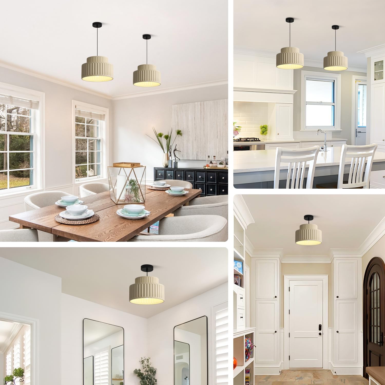 1-light pendant lights cream yellow kitchen island light resin, metal hanging lights