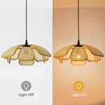 17 inch hand woven light rattan pendant light metal vintage light