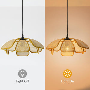 17 inch hand woven light rattan pendant light metal vintage light