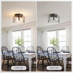3 bulb ceiling light black kitchen light glass, iron, metal entryway light