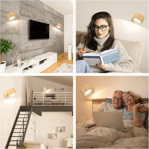 3 brightness cordless light wood reading light natural wall light