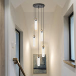 5-light hallway light black pendant light glass,metal hanging light