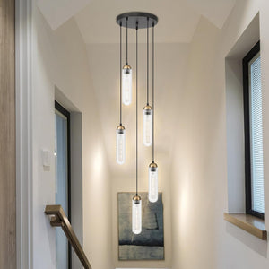 5-light hallway light black pendant light glass,metal hanging light