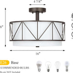 16 inch bedroom light bronze ceiling light iron+fabric drum light