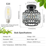 Led chandelier light black+clear entryway light glass, metal ceiling light