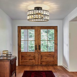3-light chandelier light black bedroom light metal,crystal kitchen light