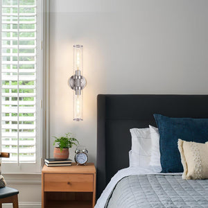 2 light vanity light nickel hallway light glass, metal wall light
