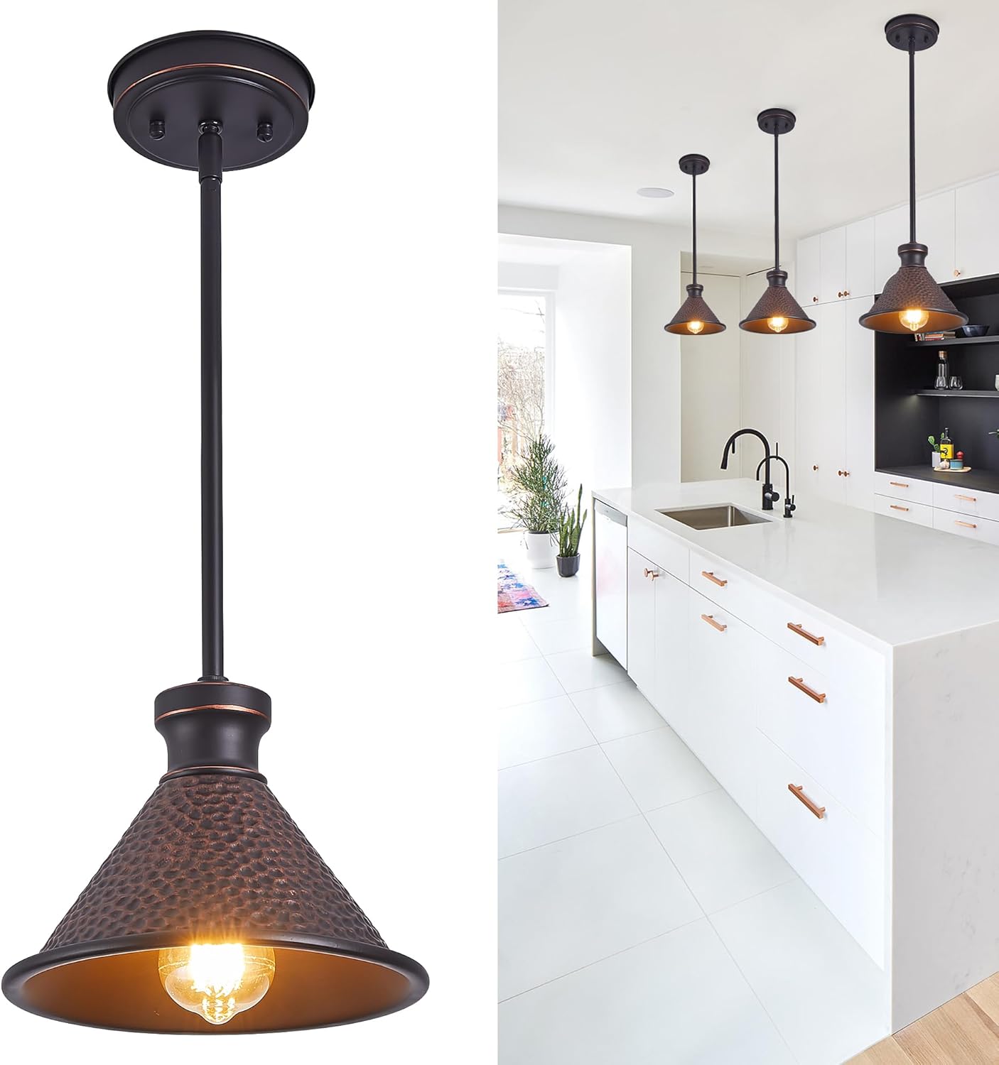 58”Hight adjustable hanging light aluminum metal kitchen light oil-rubbed bronze pendant light