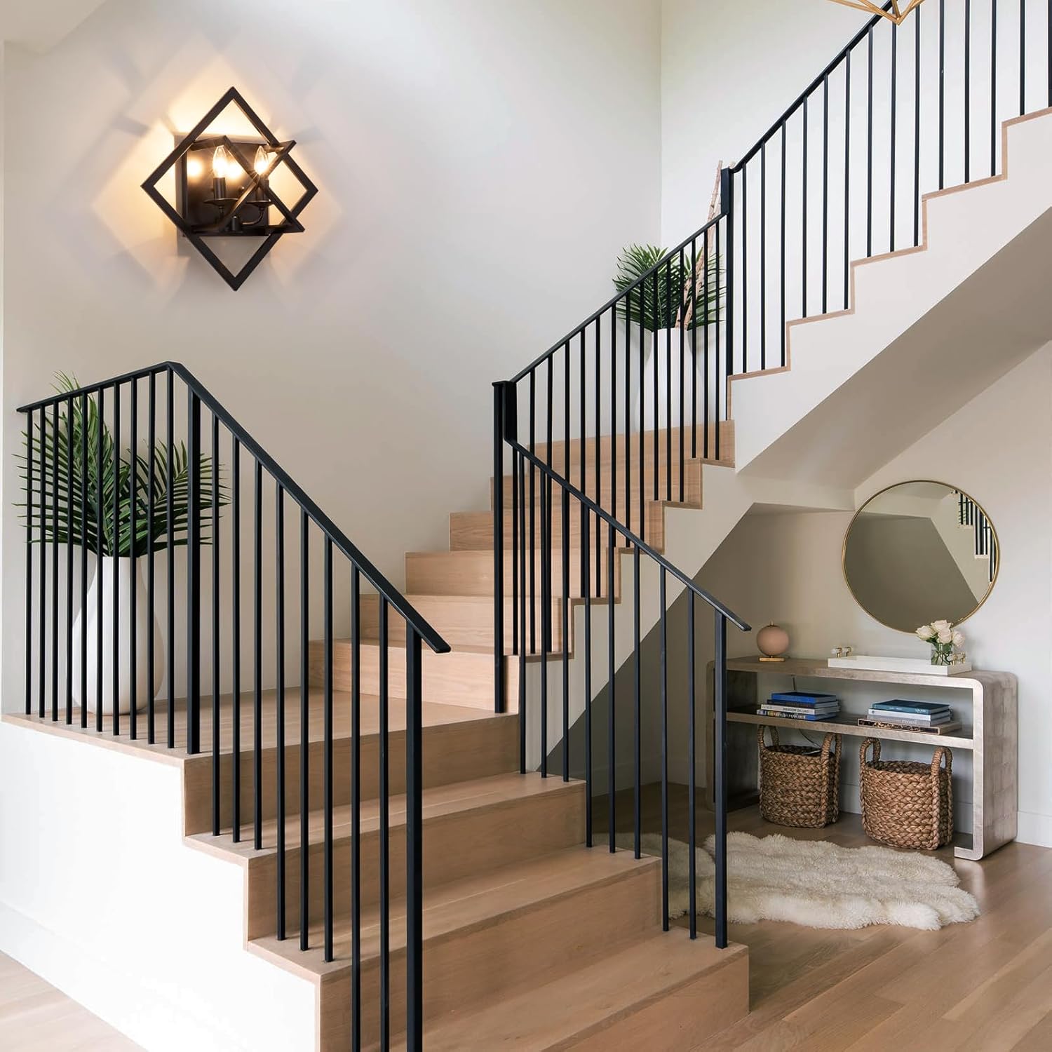2-light wall light black stairwell light iron hallway light