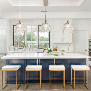 9.8 inch kitchen light clear pendant light glass metal bedroom light