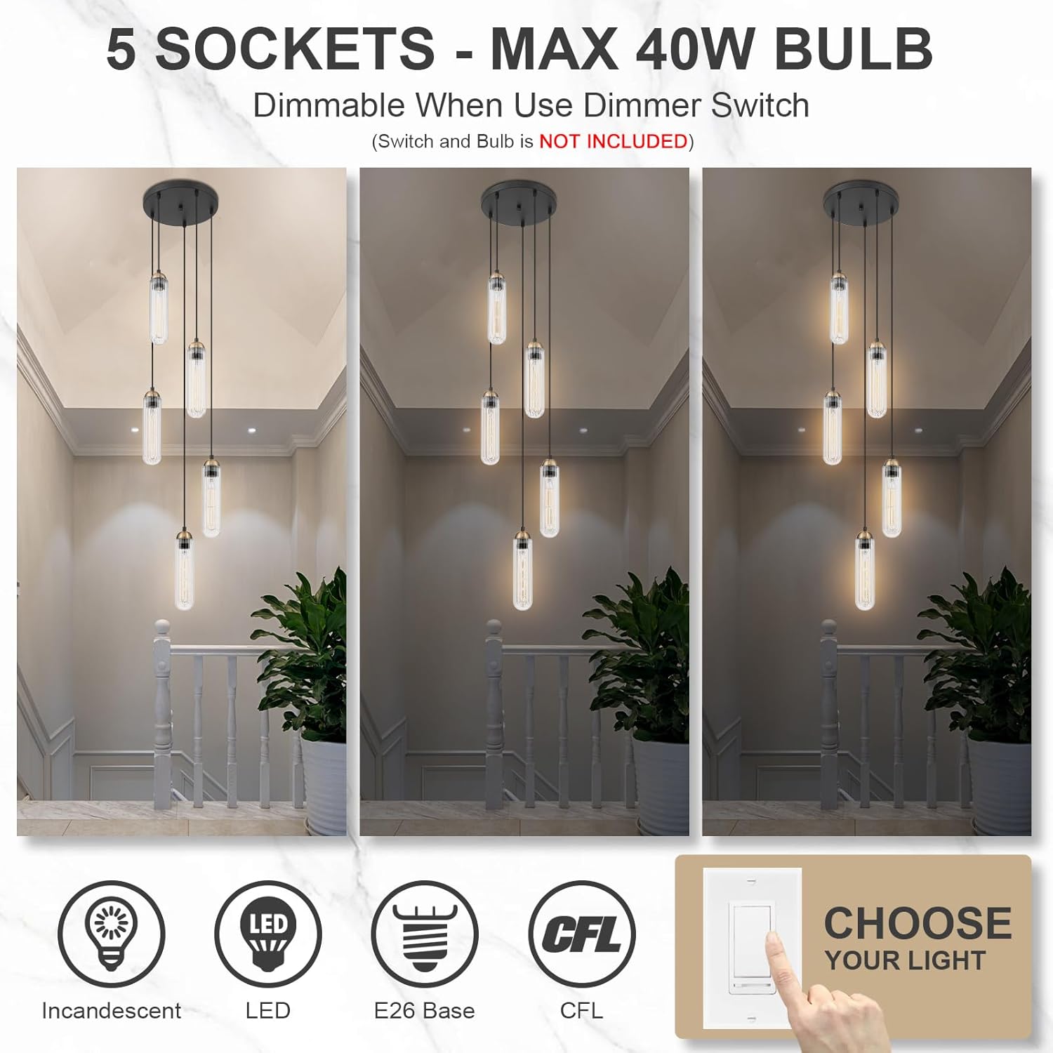 5-light hallway light black pendant light glass,metal hanging light