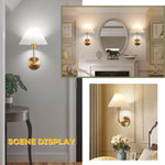 Sets of 2 wall light gold vanity light metal, fabric, acrylic kitchen light