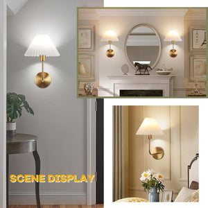 Sets of 2 wall light gold vanity light metal, fabric, acrylic kitchen light