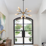 8 lights pendant light black and gold entryway light iron sputnik light