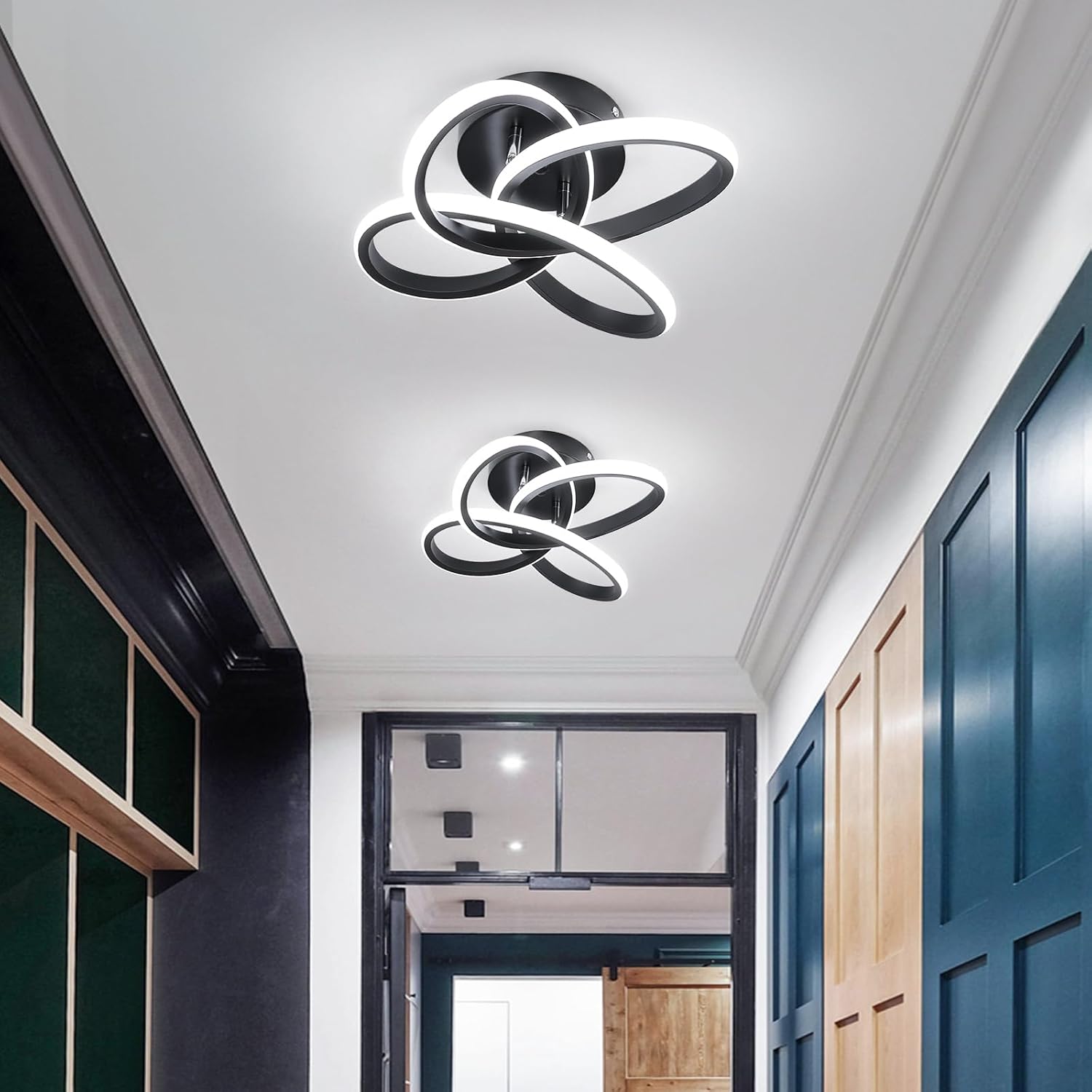 Led ceiling light black bedroom light aluminum balcony light