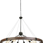 Farmhouse wheel chandelier 8 light metal sputnik pendant light fixture