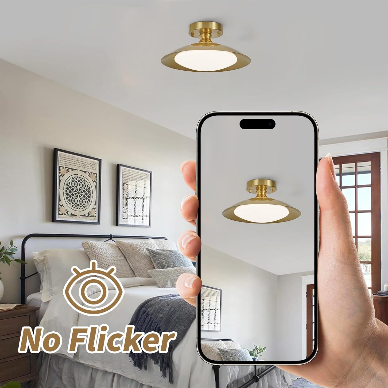 Led ceiling light brass hallway light metal, acrylic kitchen light