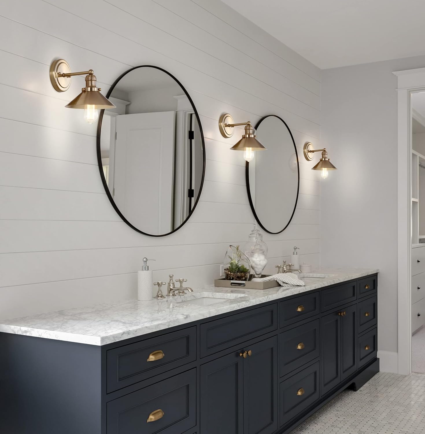 1-light vanity light brass gold hallway light metal bathroom light