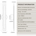 Led bedroom light gold wall light aluminum, metal hallway light