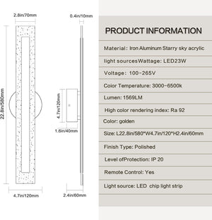 Led bedroom light gold wall light aluminum, metal hallway light