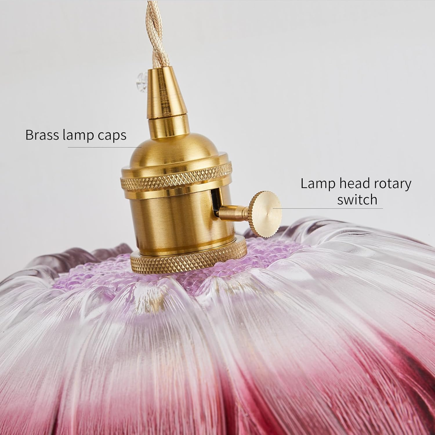 Sunflower pendant light purple hanging light glass bedroom light