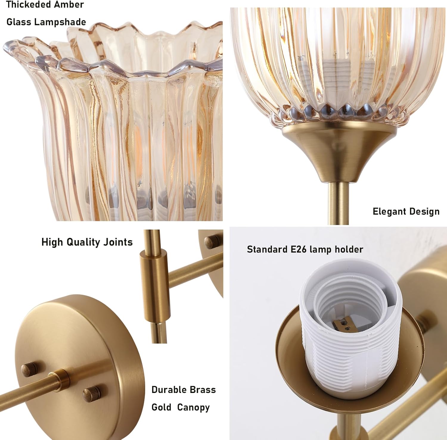2-lights vanity light gold bedroom light glass, metal wall light