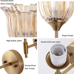 2-lights vanity light gold bedroom light glass, metal wall light