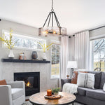20.7 inch modern pendant light matte black dining room light glass, metal entryway light