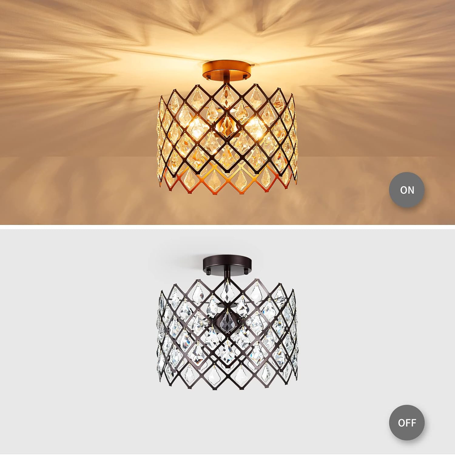3-light ceiling light bronze hallway light metal, crystal kitchen light